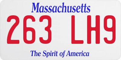 MA license plate 263LH9