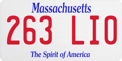 MA license plate 263LI0