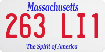MA license plate 263LI1