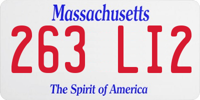 MA license plate 263LI2