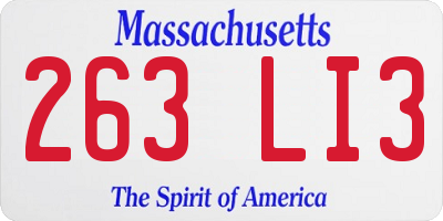 MA license plate 263LI3