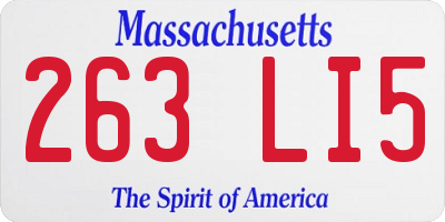 MA license plate 263LI5