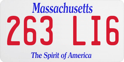 MA license plate 263LI6