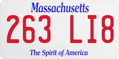 MA license plate 263LI8