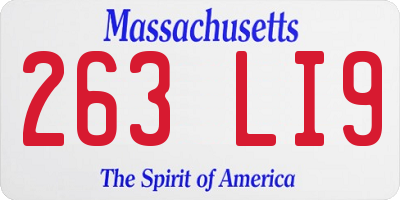 MA license plate 263LI9