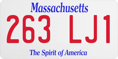 MA license plate 263LJ1