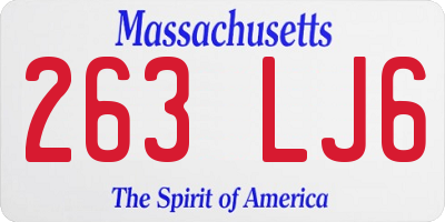 MA license plate 263LJ6