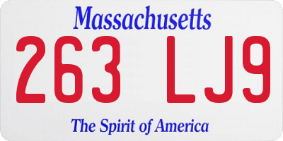 MA license plate 263LJ9