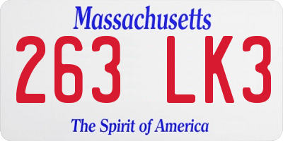 MA license plate 263LK3