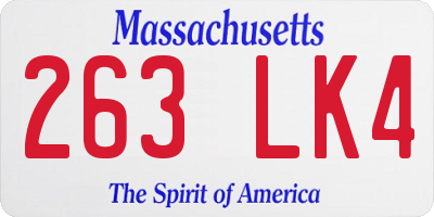 MA license plate 263LK4