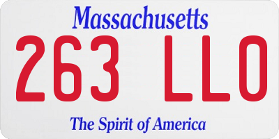 MA license plate 263LL0