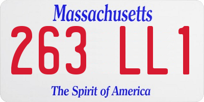 MA license plate 263LL1