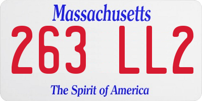MA license plate 263LL2