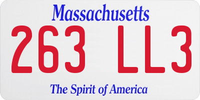 MA license plate 263LL3
