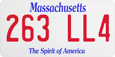 MA license plate 263LL4