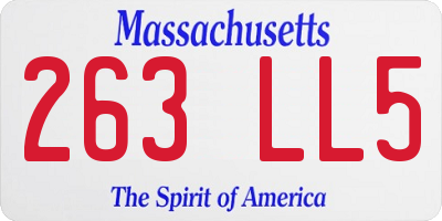 MA license plate 263LL5
