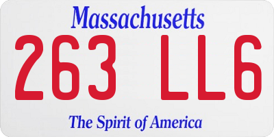 MA license plate 263LL6