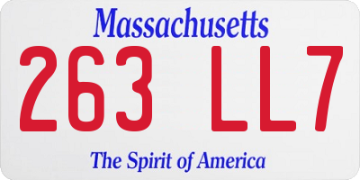 MA license plate 263LL7