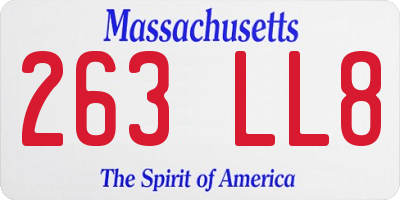 MA license plate 263LL8