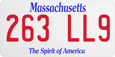 MA license plate 263LL9