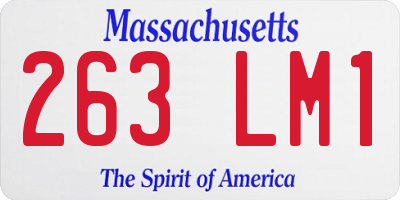 MA license plate 263LM1