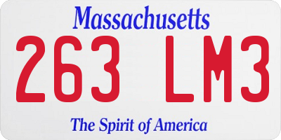MA license plate 263LM3