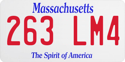 MA license plate 263LM4