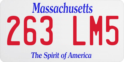 MA license plate 263LM5