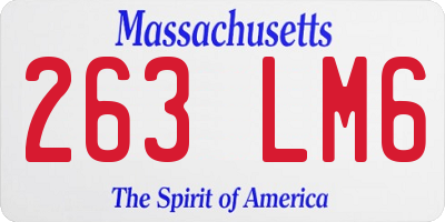 MA license plate 263LM6