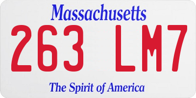 MA license plate 263LM7