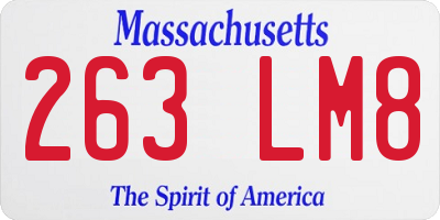 MA license plate 263LM8