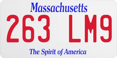 MA license plate 263LM9