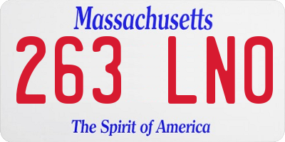 MA license plate 263LN0