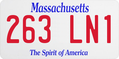 MA license plate 263LN1