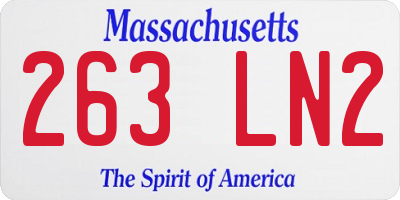MA license plate 263LN2