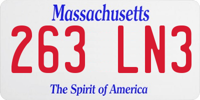MA license plate 263LN3