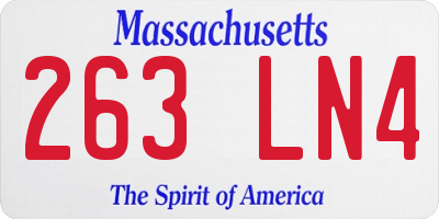MA license plate 263LN4