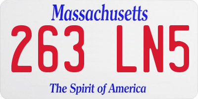 MA license plate 263LN5