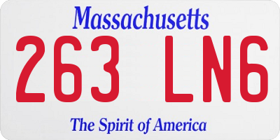 MA license plate 263LN6