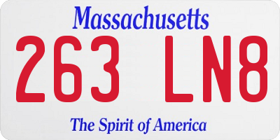 MA license plate 263LN8