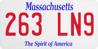 MA license plate 263LN9