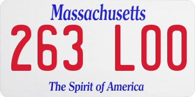 MA license plate 263LO0