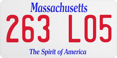 MA license plate 263LO5