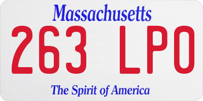 MA license plate 263LP0