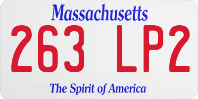MA license plate 263LP2