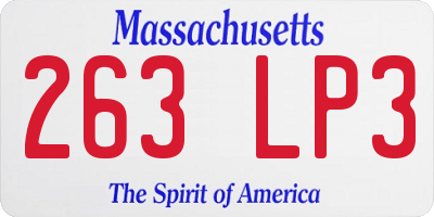 MA license plate 263LP3