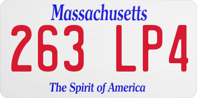 MA license plate 263LP4