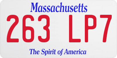 MA license plate 263LP7