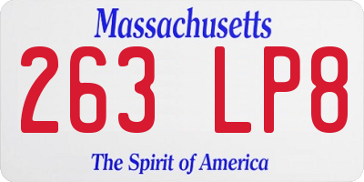 MA license plate 263LP8