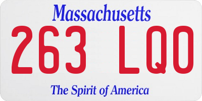 MA license plate 263LQ0